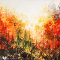 Buy canvas prints of burning forest by Robert Deering
