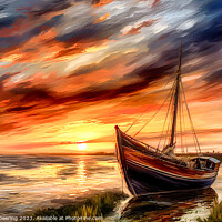 Buy canvas prints of Sunset Mooring by Robert Deering