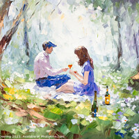 Buy canvas prints of Picnic In The Woods by Robert Deering