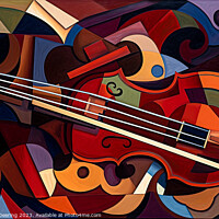 Buy canvas prints of Cubist Violin by Robert Deering