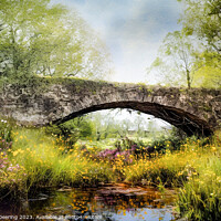 Buy canvas prints of Bridge and Wildflowers by Robert Deering