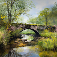 Buy canvas prints of Bridge Over Stream by Robert Deering