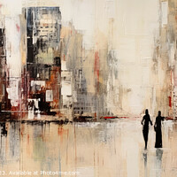 Buy canvas prints of Walking In The City by Robert Deering