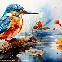 Buy canvas prints of Vibrant Kingfisher Beauty by Robert Deering