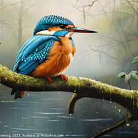 Buy canvas prints of Stunning Kingfisher Portrait by Robert Deering