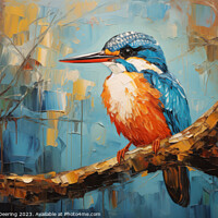 Buy canvas prints of Regal Kingfisher Pose by Robert Deering