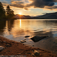 Buy canvas prints of Lake District Shimmering Sky by Robert Deering