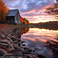 Buy canvas prints of New England Shack in Fall by Robert Deering