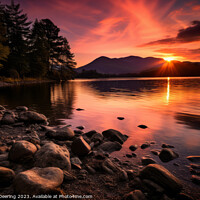 Buy canvas prints of Lake District Sky Ablaze by Robert Deering