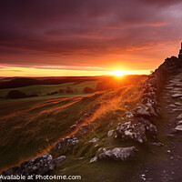 Buy canvas prints of Sunset's Glow on Hadrian's Wall by Robert Deering