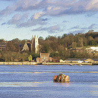 Buy canvas prints of River Medway at Rochester by Robert Deering
