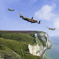 Buy canvas prints of Escort Home Battle of Britain Memorial Flight. by Robert Deering