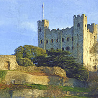 Buy canvas prints of Rochester Castle Kent by Robert Deering