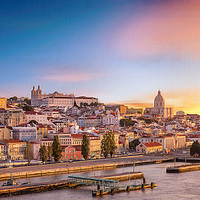 Buy canvas prints of Lisbon Skyline by Robert Deering
