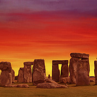 Buy canvas prints of Stonehenge Sunrise Wiltshire England by Robert Deering