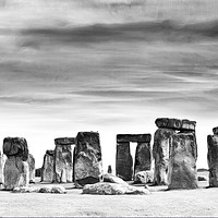 Buy canvas prints of Stonehenge Monochrome by Robert Deering