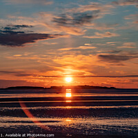 Buy canvas prints of Springtime Hilbre Sunset  by Liam Neon