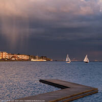 Buy canvas prints of Sailing Under Dark Skies by Liam Neon