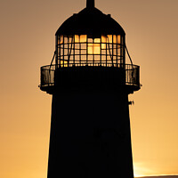Buy canvas prints of Point of Ayr Lighthouse Silhouette by Liam Neon