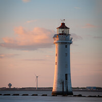 Buy canvas prints of High Tide New Brighton Lighthouse by Liam Neon