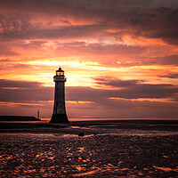 Buy canvas prints of Fire Skies at New Brighton by Liam Neon
