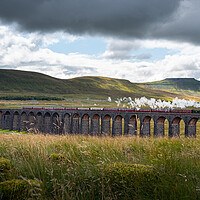 Buy canvas prints of The Flying Scotsman over the Ribblehead Viaduct by Liam Neon