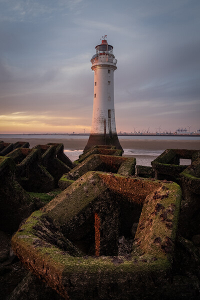The Lighthouse and the Breakwaters, New Brighton Picture Board by Liam Neon