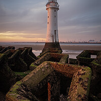Buy canvas prints of The Lighthouse and the Breakwaters, New Brighton by Liam Neon
