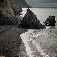 Buy canvas prints of Toblerone Sea Stacks at Trefor by Liam Neon