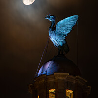 Buy canvas prints of Lunar Liverbird, Liverpool Waterfront by Liam Neon