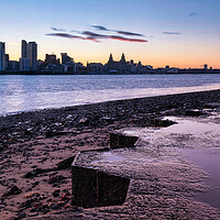 Buy canvas prints of Sunrise over Liverpool and the River Mersey by Liam Neon