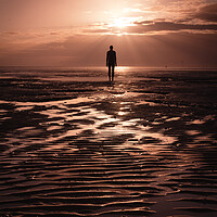 Buy canvas prints of Last of the Light at Another Place, Crosby by Liam Neon