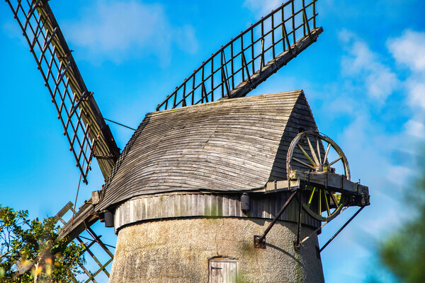 Bidston Windmill Against an Autumn Sky Picture Board by Liam Neon