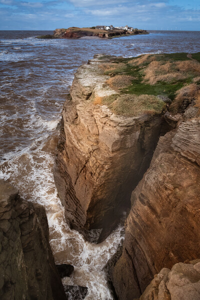 Hilbre Island High Tide Clifftop Views Picture Board by Liam Neon
