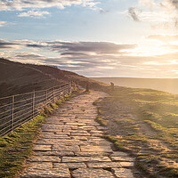 Buy canvas prints of Hazy Mam Tor Sunset by Liam Neon