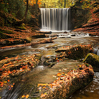 Buy canvas prints of Autumnal water flows through Nant Mill by Liam Neon