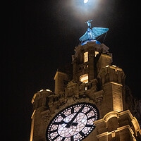 Buy canvas prints of Moonshine Liverpool Liverbirds by Liam Neon