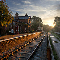 Buy canvas prints of Hadlow Road Station at Sunrise by Liam Neon