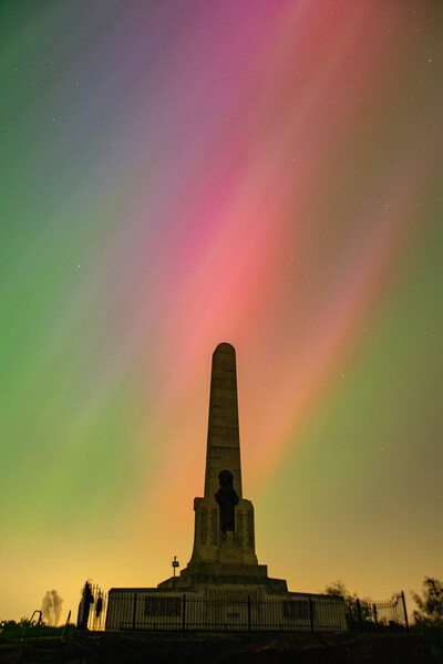 Northern Lights sparkle on Caldy Hill Picture Board by Liam Neon