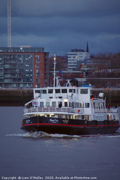 Mersey Ferry, Royal Iris at Twilight Picture Board by Liam Neon
