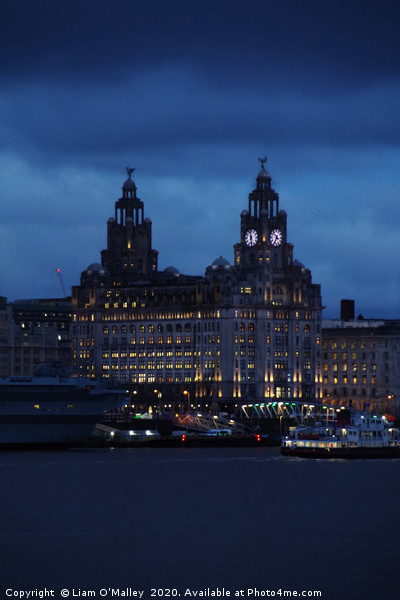 Dark and Broody Liverpool at Night Picture Board by Liam Neon