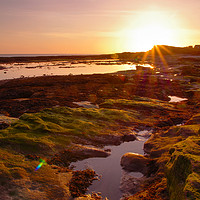 Buy canvas prints of The Sun Sets on Hilbre island by Liam Neon