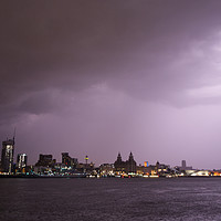 Buy canvas prints of Lightning Crashes over the Liverpool Waterfront by Liam Neon