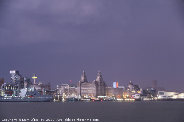 Liverpool Waterfront Lightning Illuminations Picture Board by Liam Neon