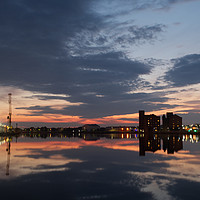 Buy canvas prints of West Float Reflections at the Birkenhead Docks by Liam Neon