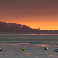 Buy canvas prints of Sunset Yachts on West Kirby Shore by Liam Neon
