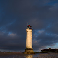 Buy canvas prints of New Brighton Lighthouse at Dusk, Wirral by Liam Neon