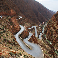 Buy canvas prints of Dades Gorge Ribbon Road by Liam Neon