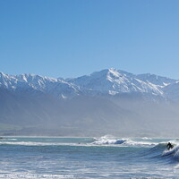 Buy canvas prints of Surfs Up at Kaikoura, New Zealand. by Liam Neon