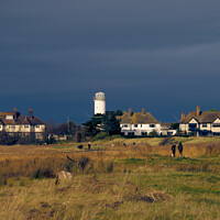 Buy canvas prints of Hoylake Lighthouse Dunes by Liam Neon